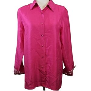 Foxcroft 100% Silk Blouse, Size 10, Pink